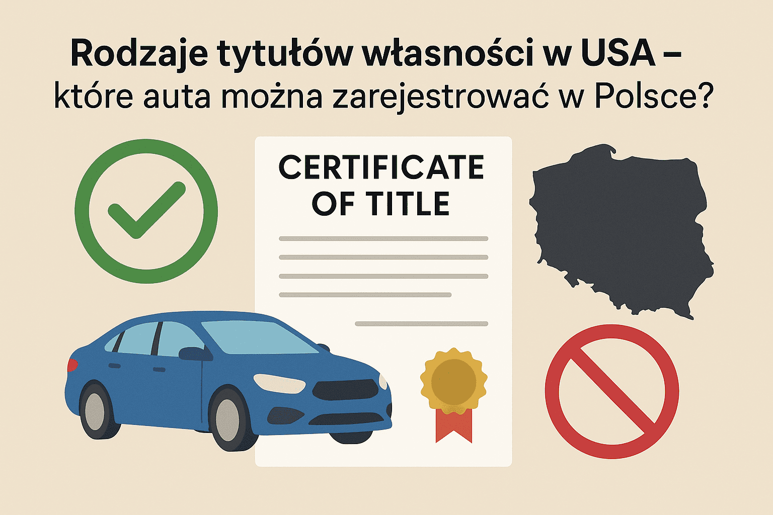 Rodzaje tytułów własności w USA – które auta można zarejestrować w Polsce?